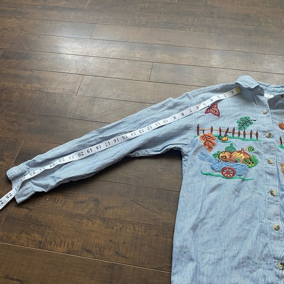 Casey & Max Whimsical Fall Embroidered Buttton up - Picture 8 of 12